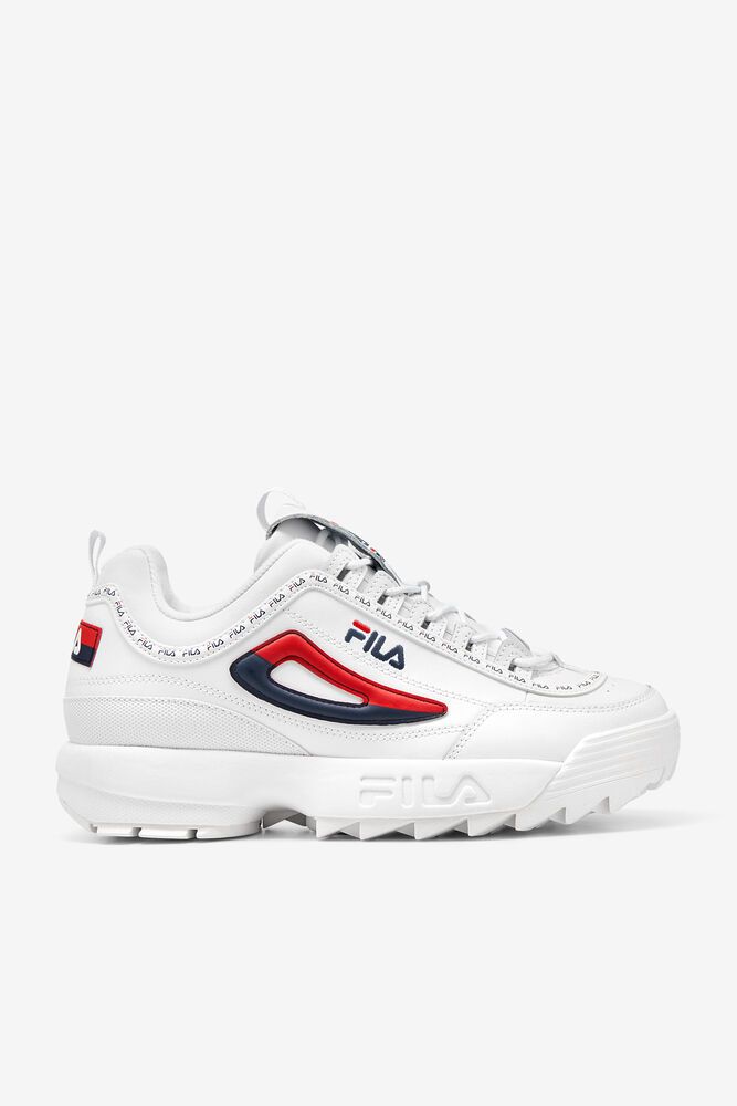 Fila Miesten Tennarit Disruptor 2 Premium Repeat Valkoinen - DKNM-38512